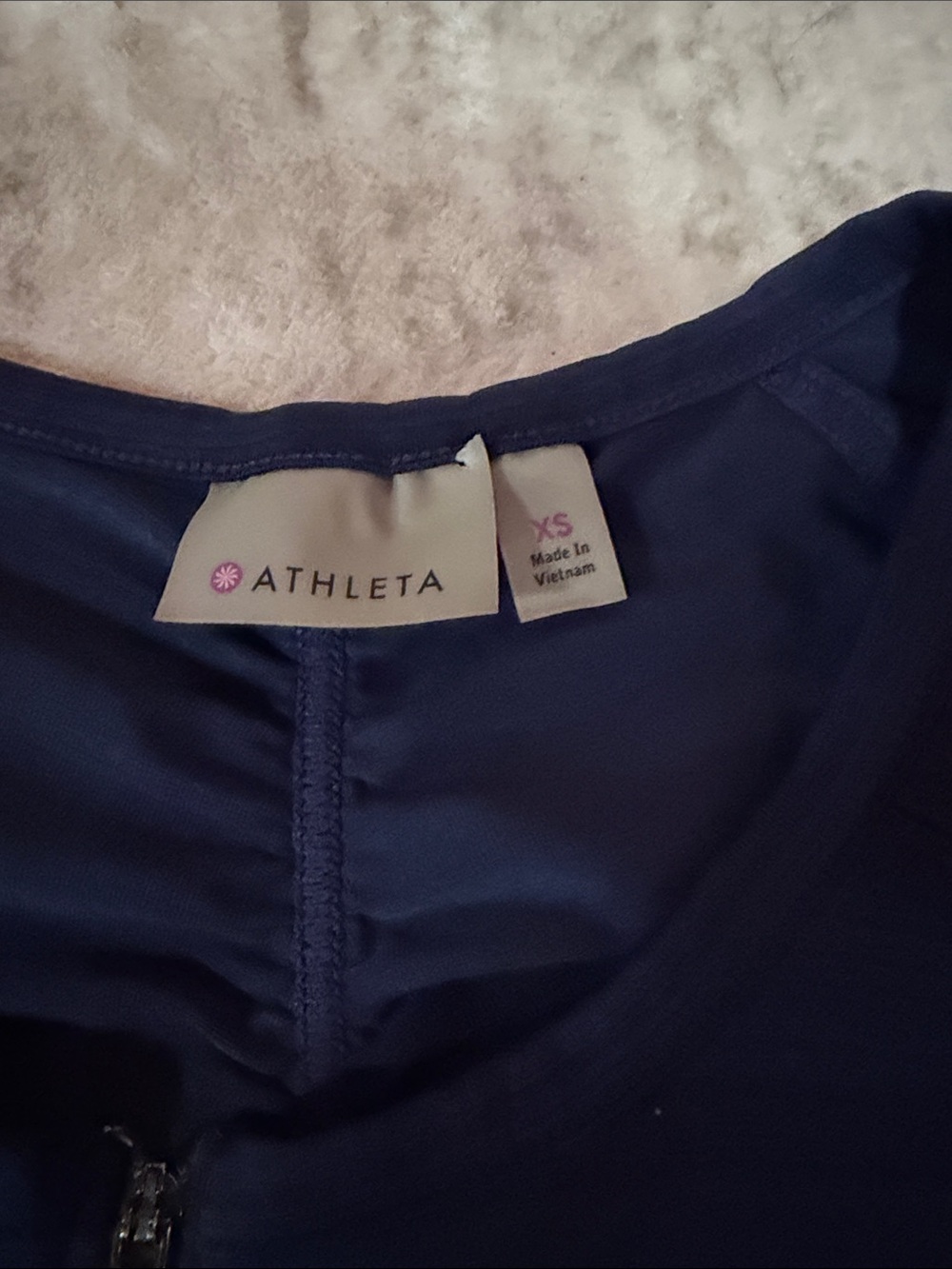 Athleta Deep Navy Zip-Front Sleeveless Performance Tank - Picture 2 of 3